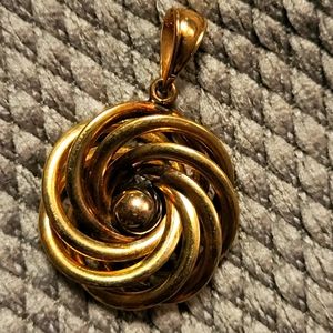 10K Vintage Yellow Gold Birks Spiral Pendant